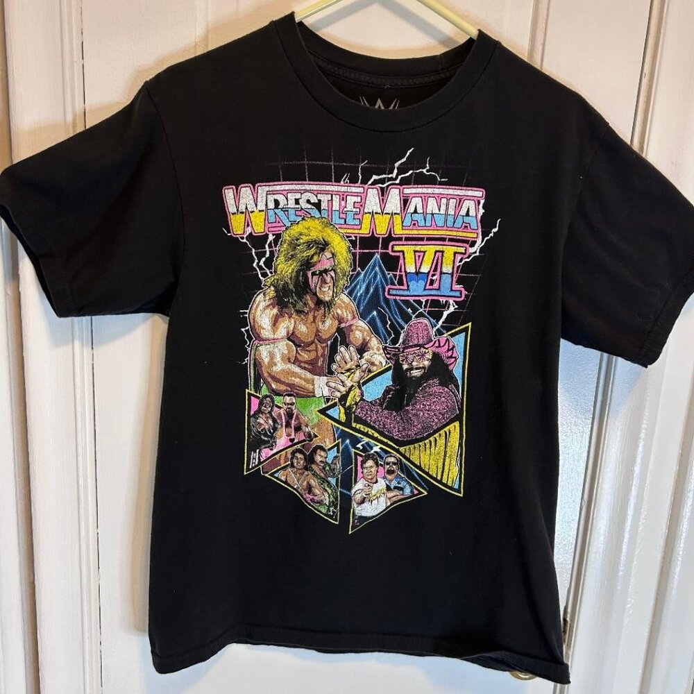 WWE Wrestlemania VI T-Shirt M The Ultimate Warrior Randy "Macho Man" Savage WWF